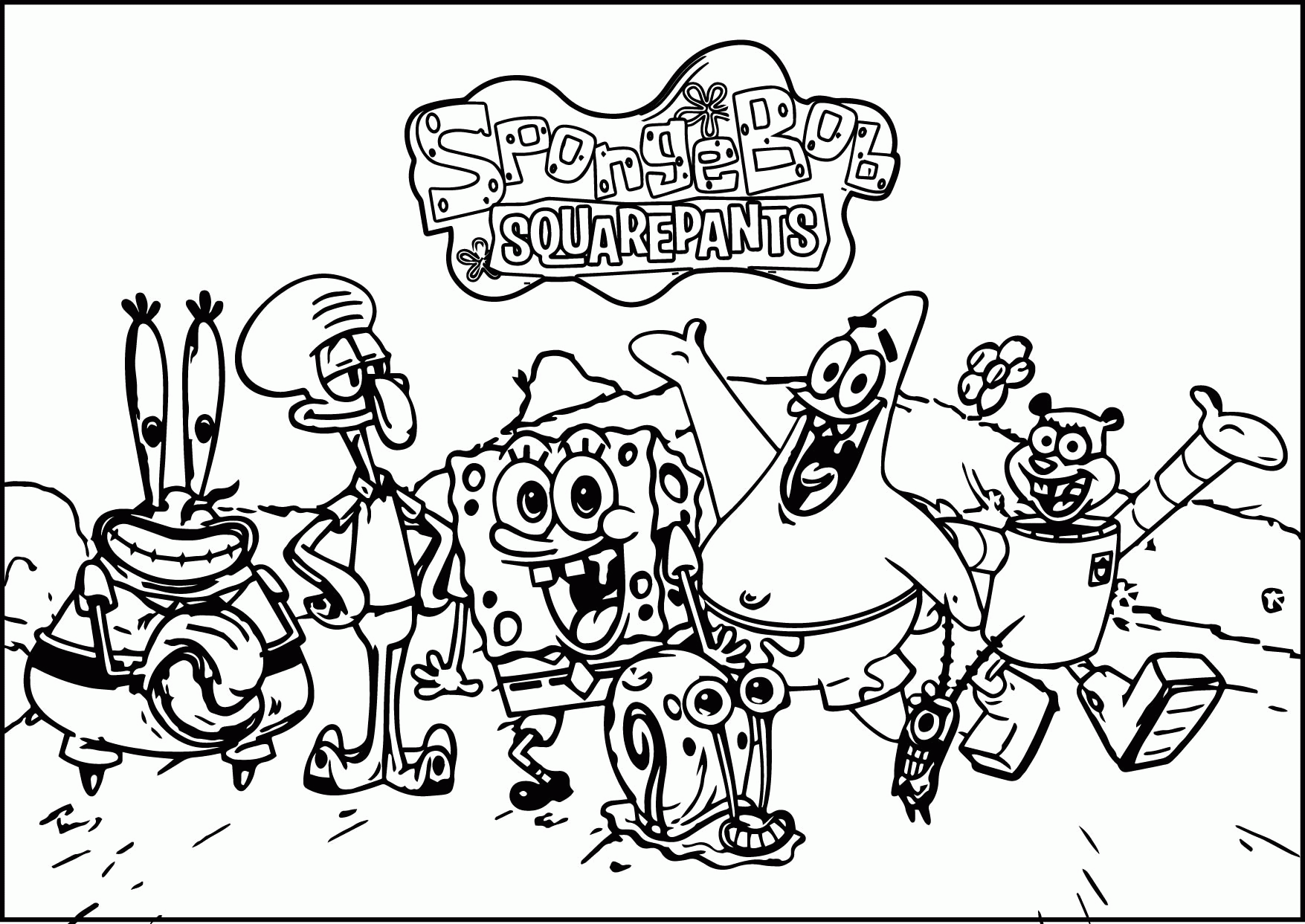 Plansa de colorat cu Spongebob 104 7
